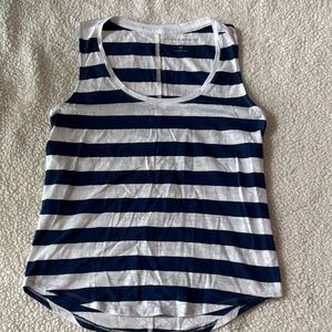 Lucky Brand Navy and White Striped Women's Tank Top